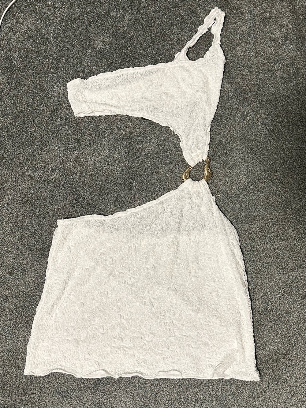 White One-Shoulder Cutout Mini Dress Marshthelabel